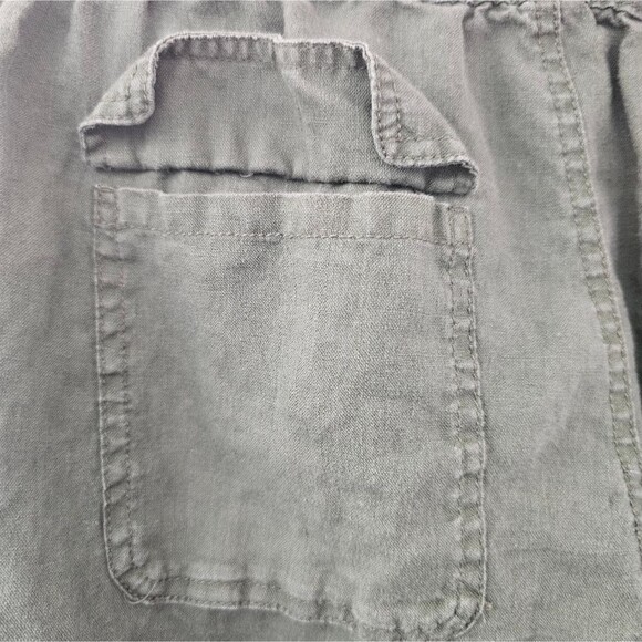 Artisan NY 100% Linen Cargo Jogger Pants Sz S Olive Green Minimalist Lightweight - Picture 6 of 15